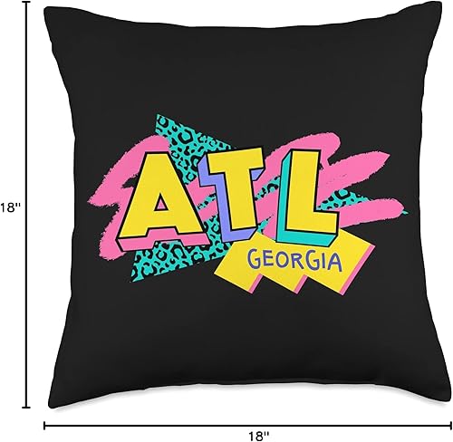 Miniatura 4 de 90s Nostalgia 90s Kid Atlanta Georgia Retro ATL Rad Retro Atlanta Style ATL 90s Nostalgia - Almohada de 18 x 18 pulgadas, multicolor