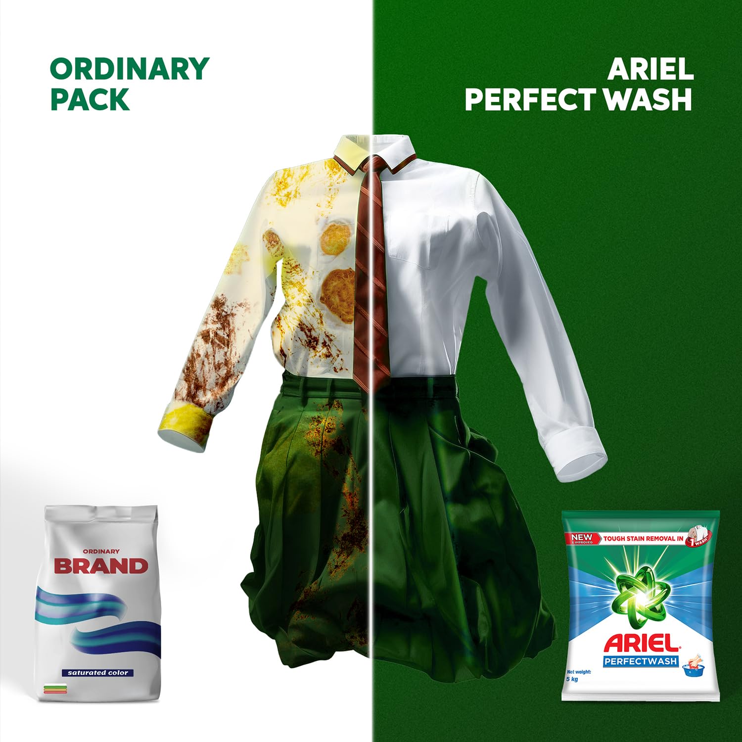 Ariel Perfect Wash Detergent Powder - 5kg, Removes tough stains like Haldi in 1 wash 2