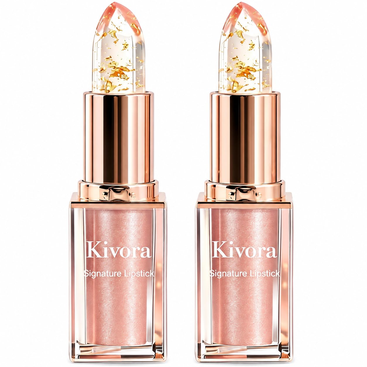 Kivora Rose Gold Lipstick 2 Pack - Long Lasting Tint -1
