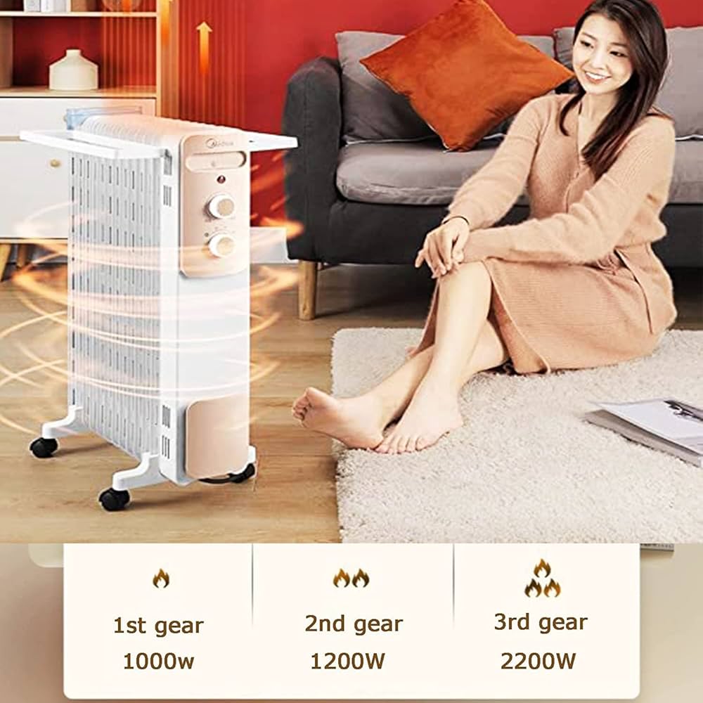 Amazon.co.jp: スペース ヒーター 13 フィン、2200W オイル充填