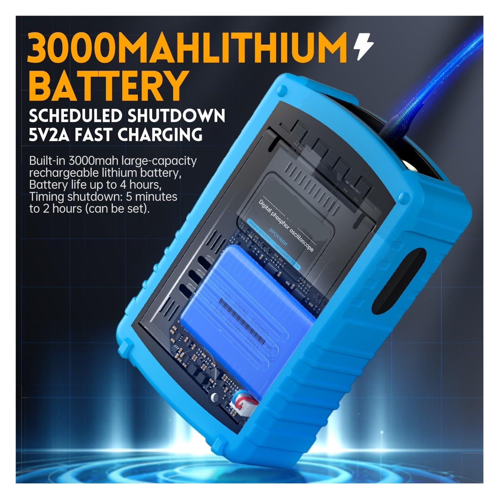 Oscilloscopio digitale DPOX180H Oscilloscopio digitale palmare a doppio canale 180MHz-3DB 2 in 1 Generatore di segnali funzione Display a fluorescenza