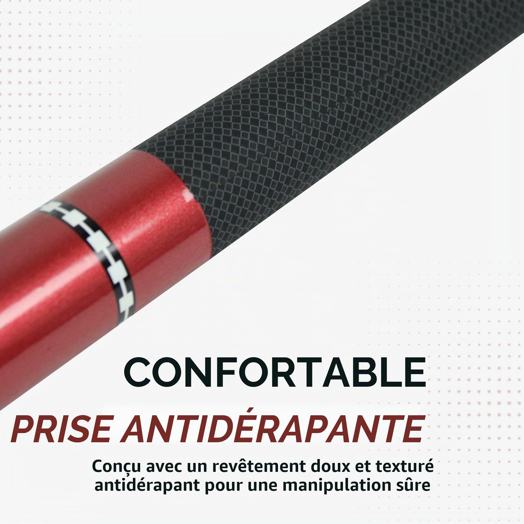 Hathaway Conquest Queue de Billard en Fibre de Verre Rouge 147 cm