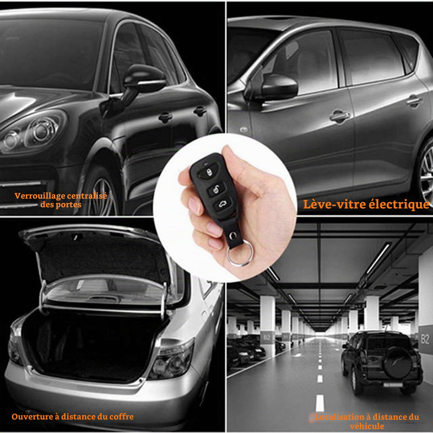 AUTOUTLET Centralisation Voiture Universel Telecommande Serrure Coque Clé de Voitur Système de Verrouillage Verrouiller et Déverrouiller avec 2 Télécommandes 60-80 Mètres