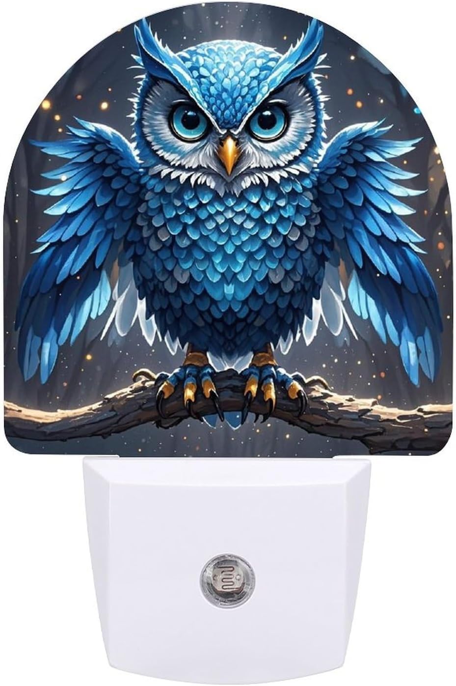 Blue Owl LED Night Lights Plug Into Wall Auto Dusk to Dawn Sensor Plug-in Sector Night Light Soft White Nightlights 0.5w for Bedroom Bathroom Stairs Hallway 11.2x7.5x5cm