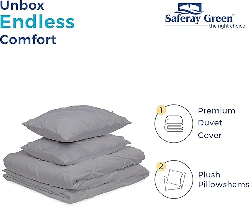 Miniatura 92 de Juego de funda de edredón tamaño King 100% algodón egipcio transpirable Funda de edredón con cierre de cremallera y lazos en las esquinas 600