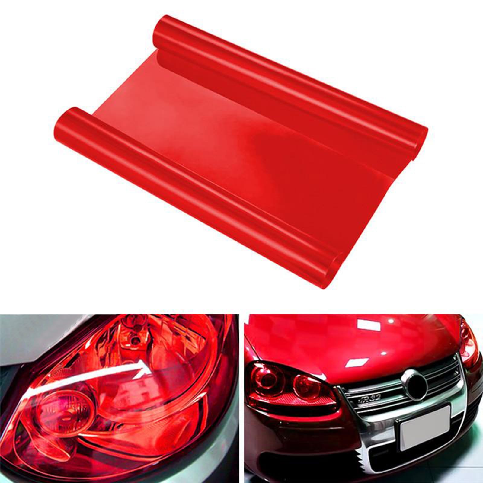 Car Light Tint Film Cars Light Tinted Film Sticker, Red, 30x150CM