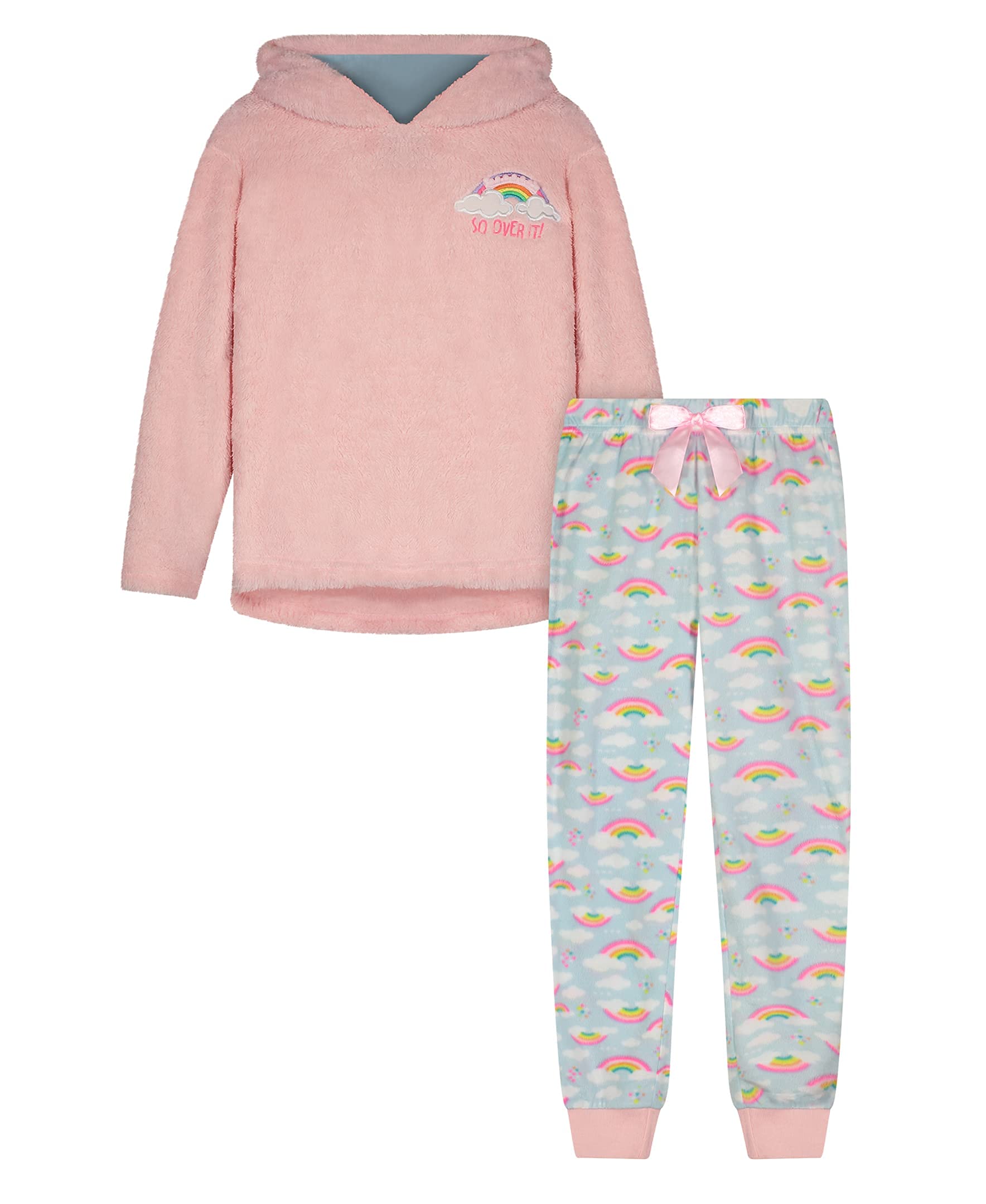 Sleep On It Girls Pajama Set | 2 Piece Plush Sleep Shirt and Pant Sets Sherpa Fleece Pajamas for Girls