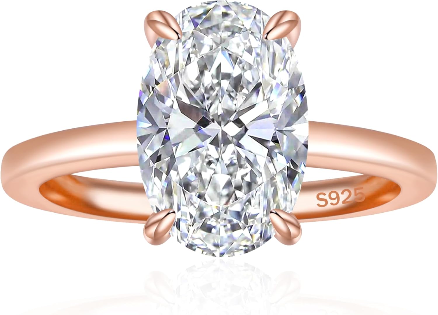 1.5/2/3CT 925 Sterling Silver Engagement Rings for Women Oval Cut Cubic Zirconia Wedding Rings for Women Promise Rings for Her Size 4-12.5