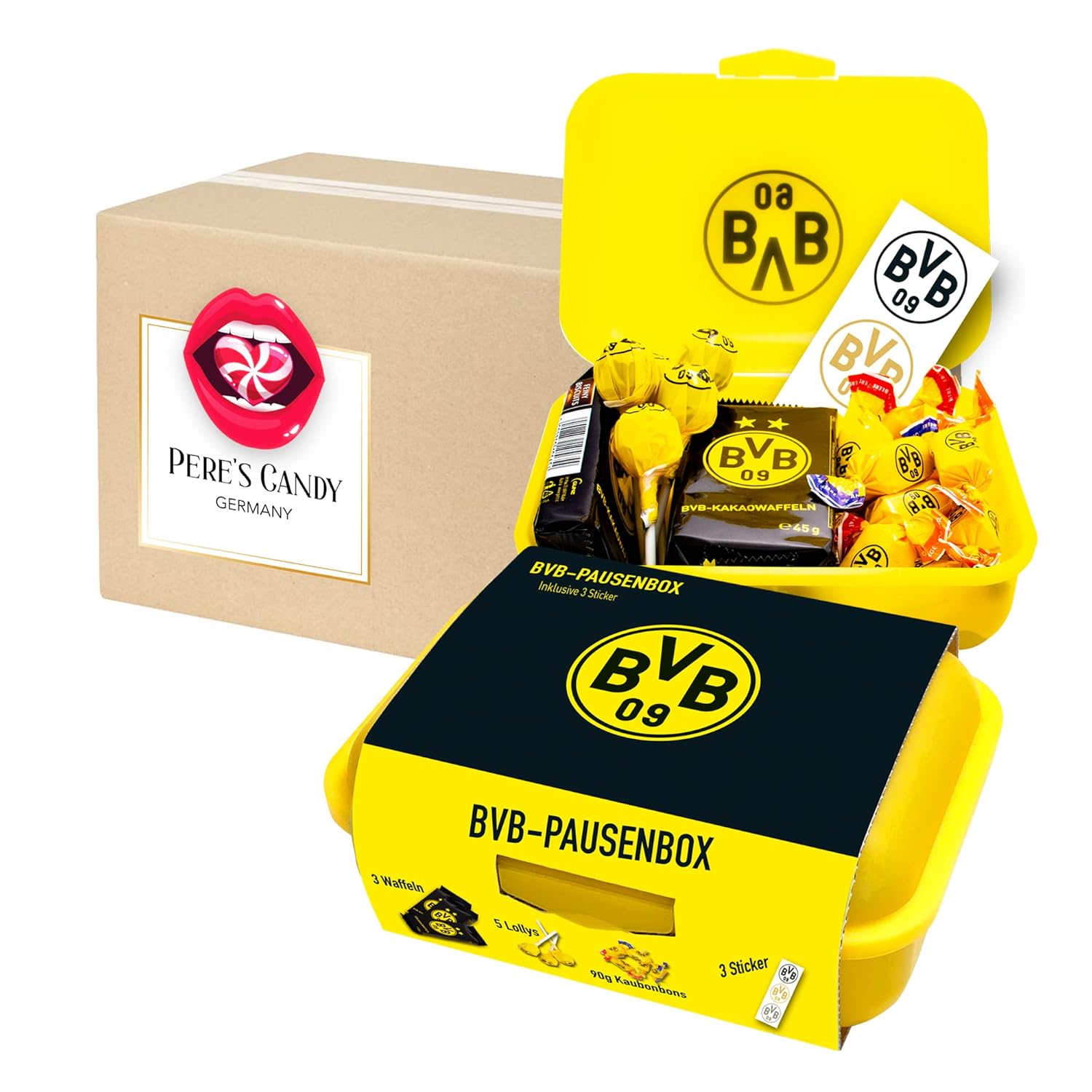 Fanartikel BVB Borussia Dortmund Pausenbox/Brotdose - BVB Süßigkeiten ...