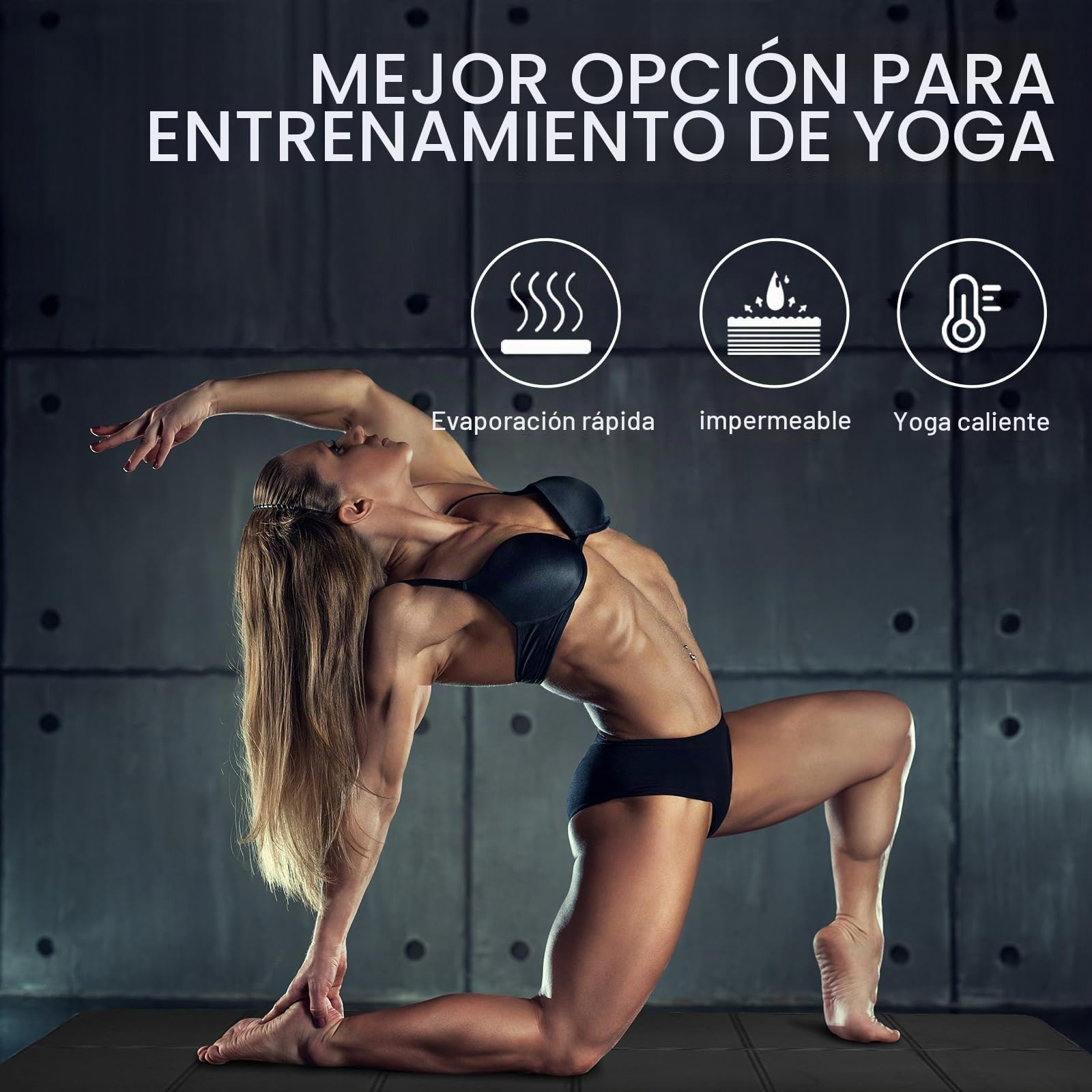 Esterilla Yoga Plegable, 183 x 81cm Esterilla Yoga Antideslizante, Para Viajes, con Bolsa de Transporte de Lona, ​​TPE Yoga Mat, Ideal para Deportes, Ftness y Pilates