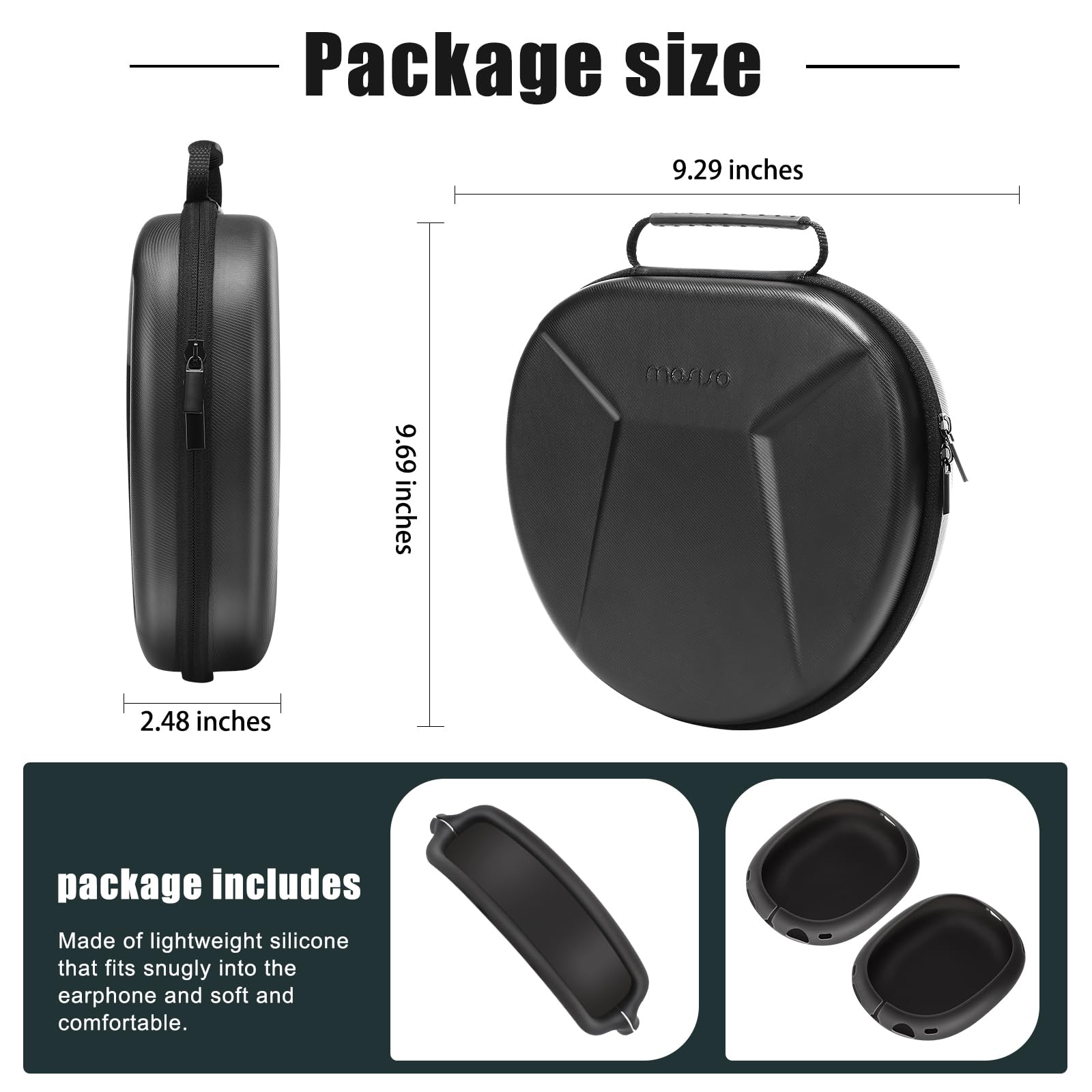 Mosiso Smart Hard Case For AirPods Max Supports Sleep Mode, Organizer...