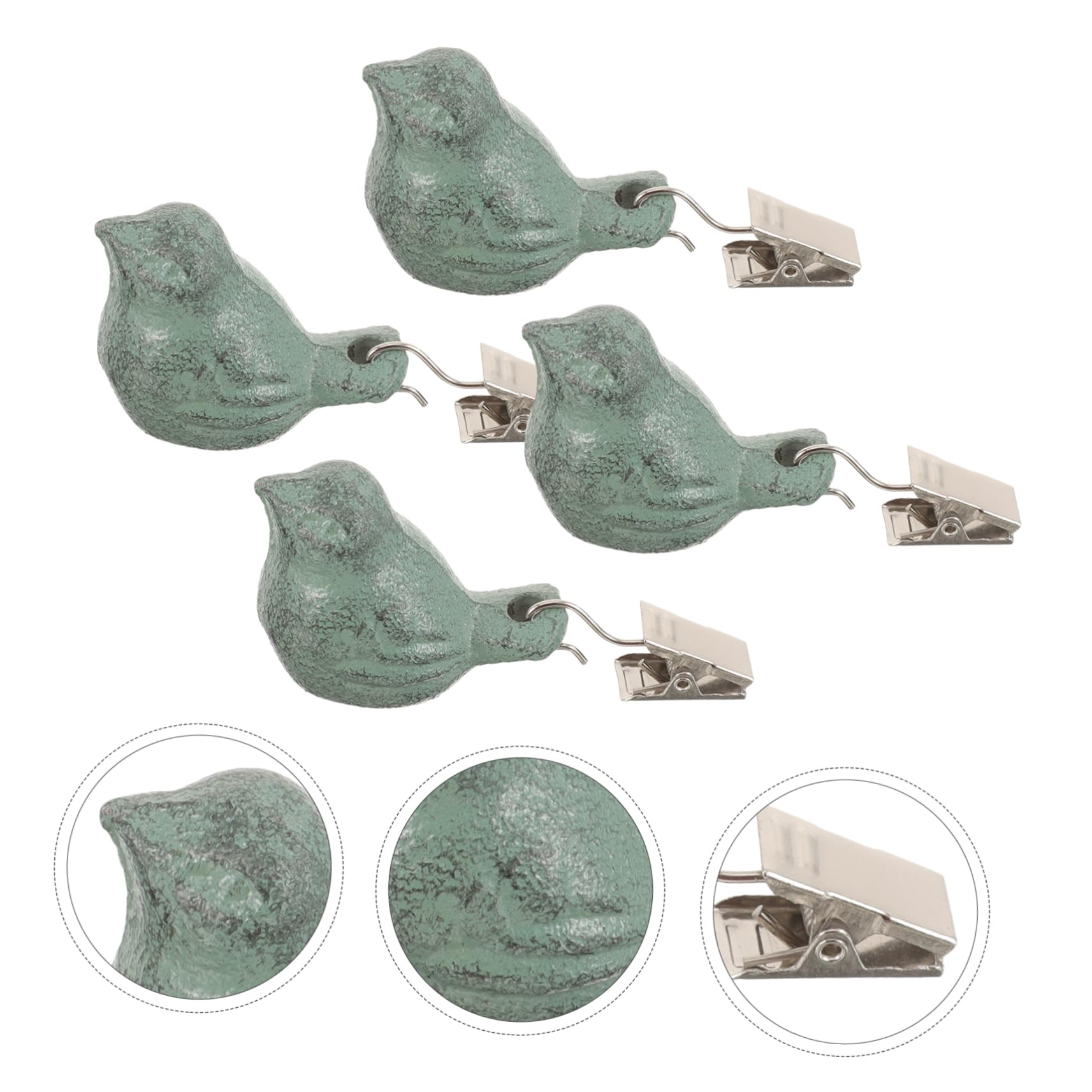 Alipis Tischdeckenklammern 4 Stück mit Vogelmotiv aus Gusseisen Windfeste Tischgewichte für Garten Picknick und Outdoor 7x3,5x2,5cm Tischtuchklemmen für Feste Befestigung