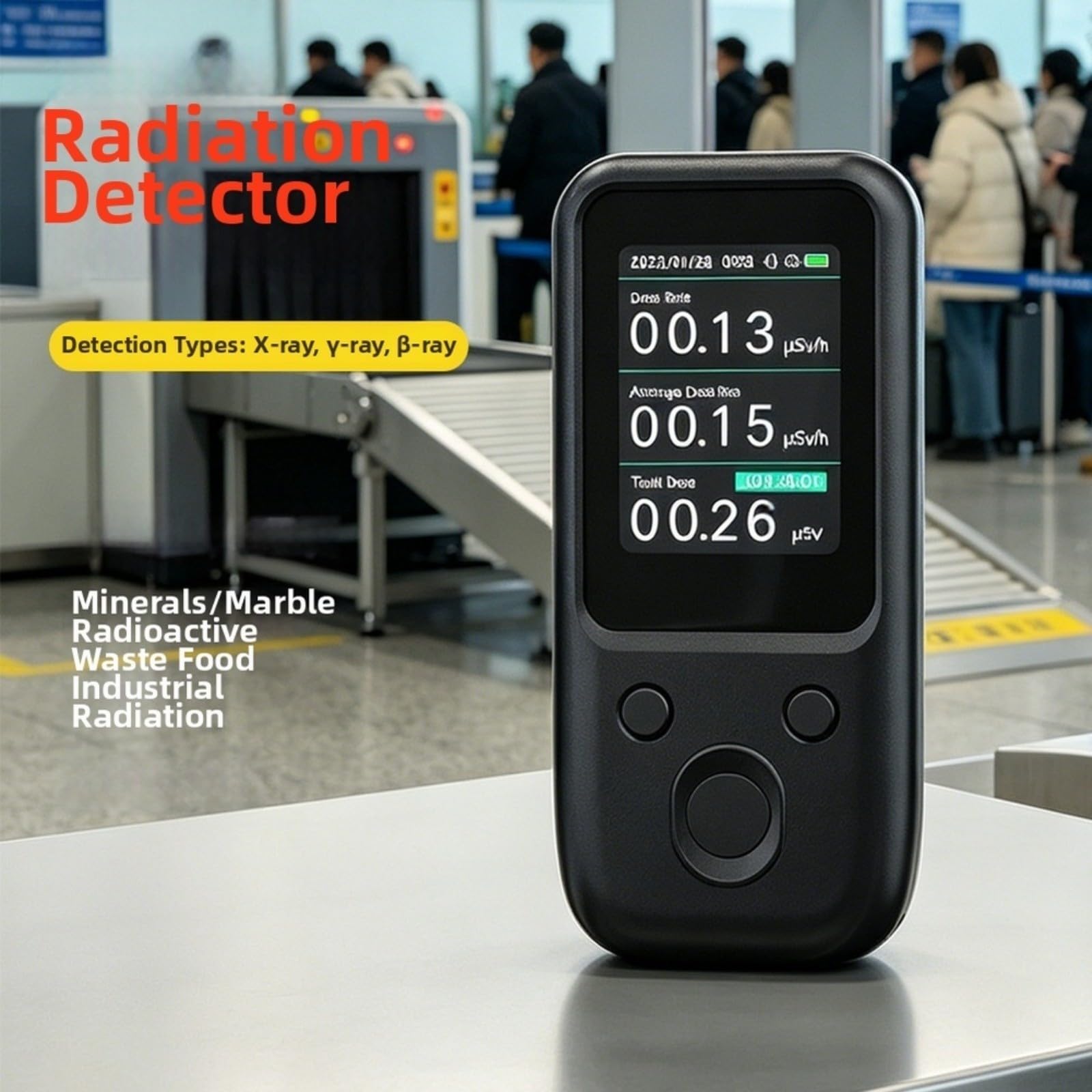 Geigerzähler Radioaktivität, Für Geiger Counter,ER105D Strahlungsdetektor Für Gamma-, Beta- Und Röntgenstrahlen, Tragbar, USB-C Aufladbar