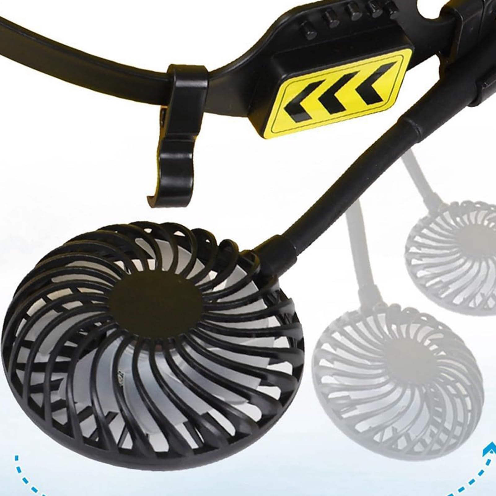 Ventilador De Casco De Seguridad: Equipo De Refrigeración ABS, Dispositivo De Casco De Seguridad Ajustable De 3 Velocidades, Accesorio De Luz LED | Ventiladores Portátiles De Construcción Para El