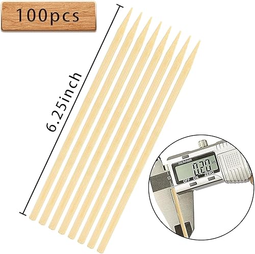 Miniatura 9 de HANSGO 180 palitos de caramelo de manzana, palitos de bambú engrosados para caramelo y manzana, palitos de maíz para perros, palitos de piruleta,