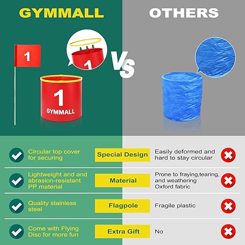 Miniatura 2 de Juego de cubo de golf para patio trasero, cubo de 9 agujeros, juego de golf con luz LED y banderas de golf para adultos y niños, para interiores y