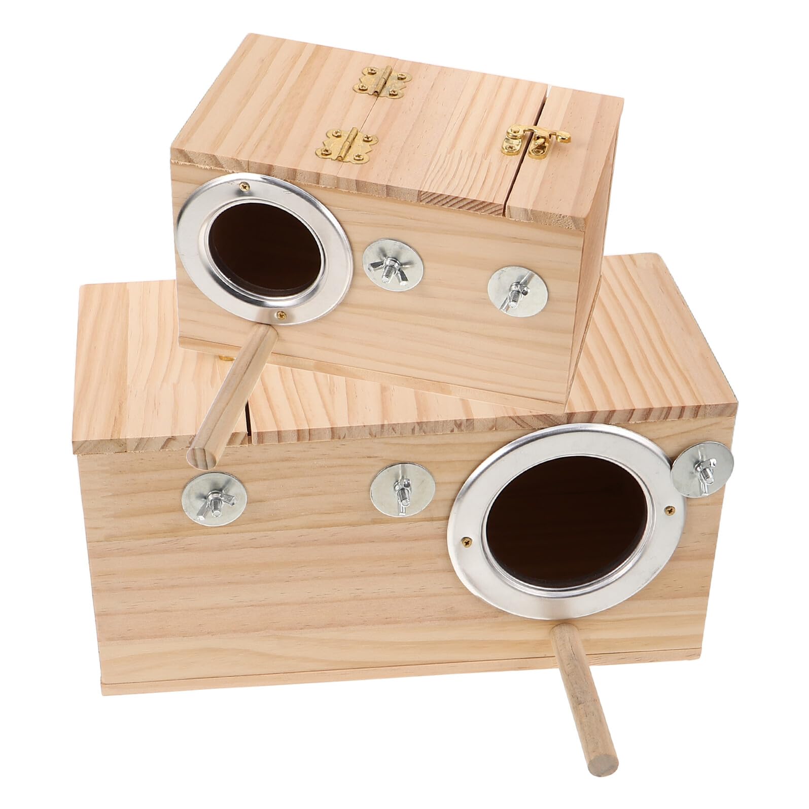 DOITOOL 2piezas Caja de Cría para Loros Madera para Agapornis y Periquitos Nido para Pájaros para Cria Interiores o Exteriores