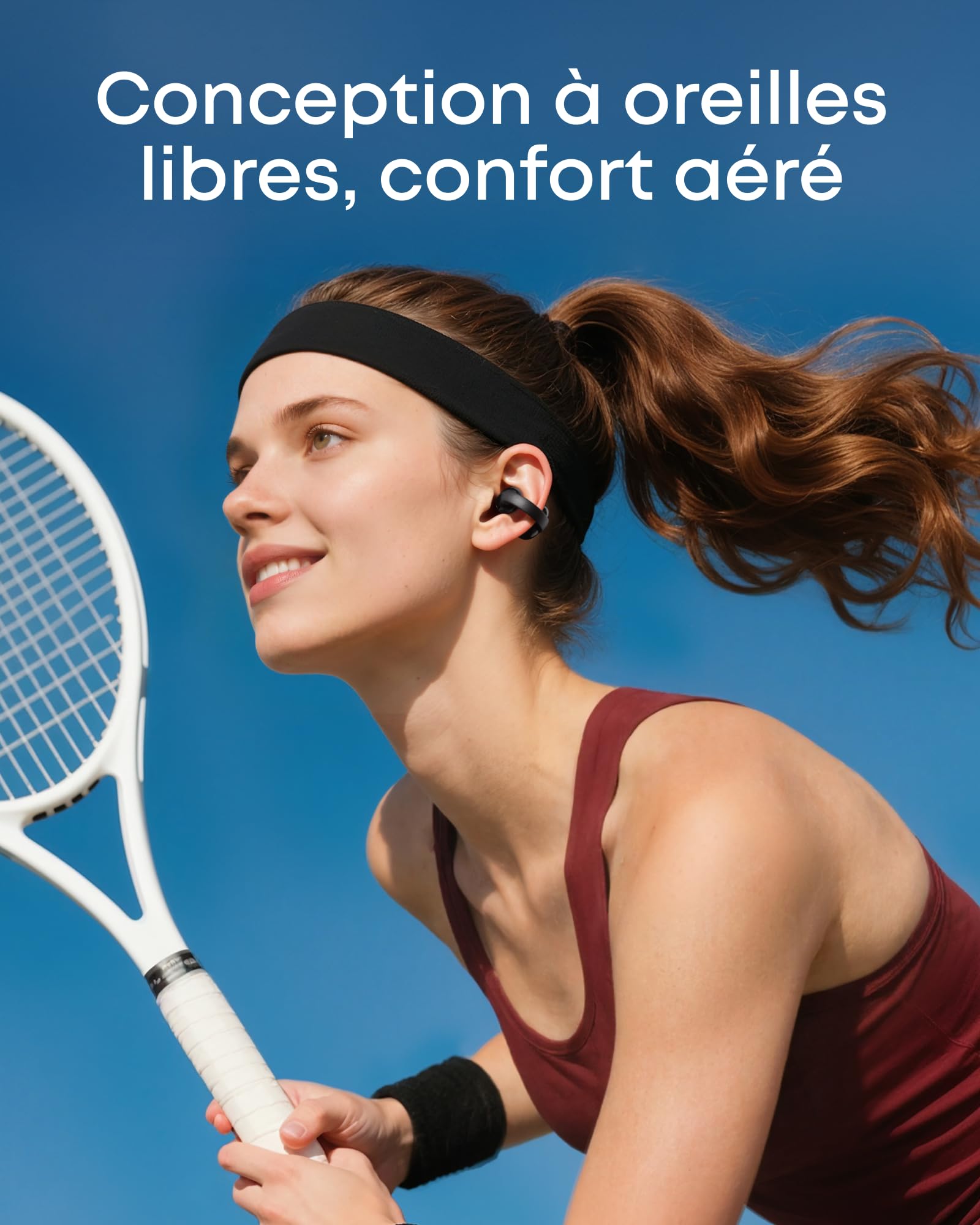 Soundcore C50i par Anker, écouteurs à Oreilles Libres, Clips, Confort Ultime, FlexiClip, transducteurs 12 mm, Basses puissantes, appels IA Nets, 28 h d’autonomie, Hi-Res, IP55, Bluetooth 6.0 (Noir)