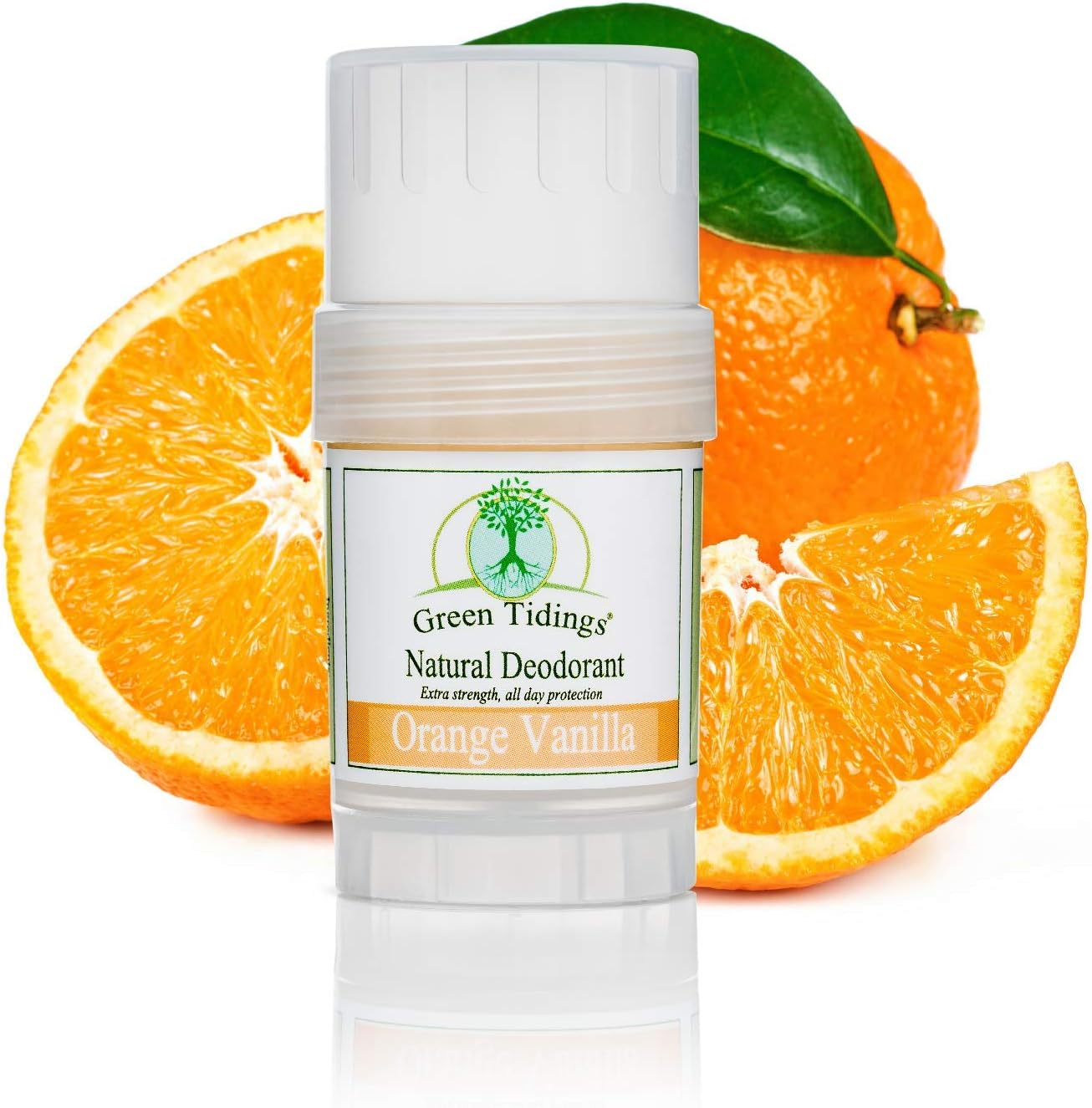 Green Tidings Natural Deodorant Vegan, Organic Deodorant for Men and Women, Fragrance-Free & Aluminum Free Deodorant, Underarm Antiperspirant [Orange Vanilla, 1 Ounce (Pack of 1)]