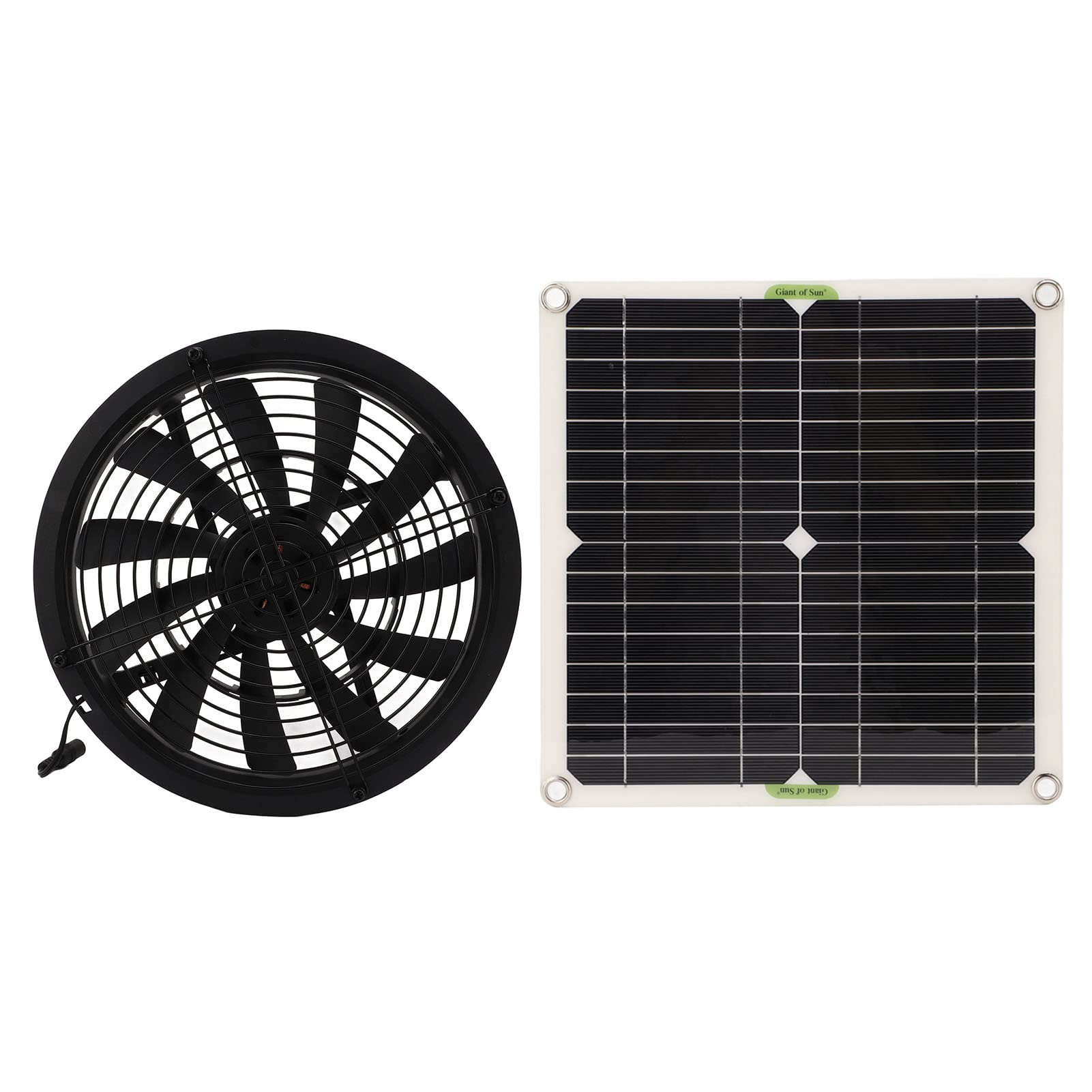 Ventilatore da 10 pollici di diametro alimentato a pannello solare da 100 W per il bagno delle serre degli yacht