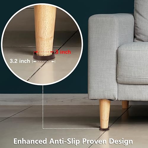 Miniatura 3 de Posavasos antideslizantes para muebles, almohadillas de goma de primera calidad para suelos de madera dura, almohadillas antideslizantes para