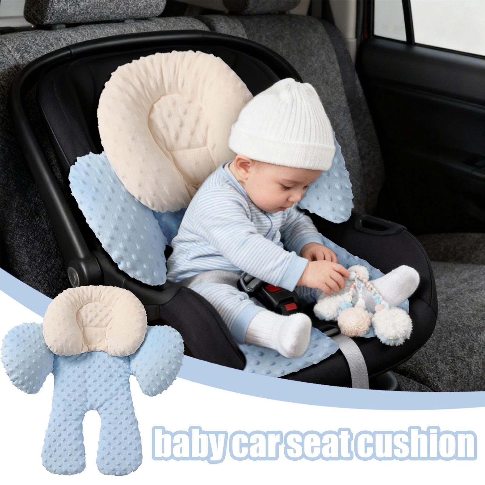 Inserto Para Asiento De Coche Para Bebé: Protección Para Dormir, Cojín Para Asiento De Coche Para Niños Pequeños Con Soporte Suave Para La Cabeza Y El Cuello, Acolchado Transpirable Para Cochecito