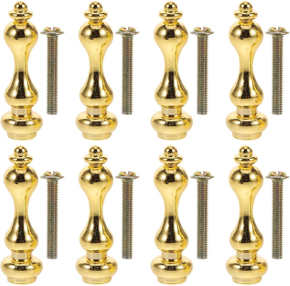 Cabilock 8 Pack Railing Post Caps Metal Post End Caps for Furniture Spindles Connector for Wine Cabinet and Serving Cart Cabinet Hardware 1.57 X 0.39 X 0.39 in
