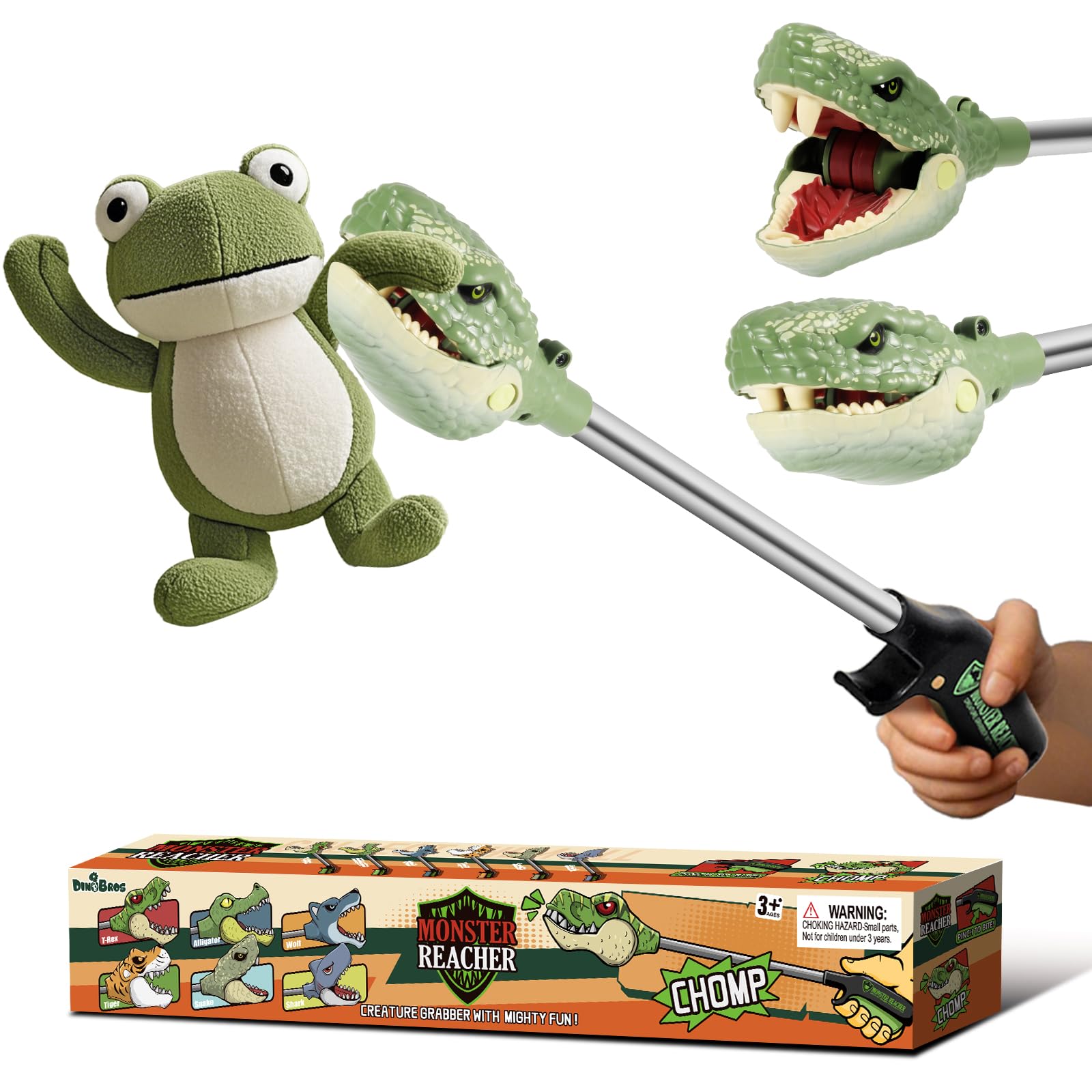 DINOBROS Snake Chomper Animal Pincher Toy Cobra Grabber Claw Snapper Monster Reacher Robot Hand Toys for Kids 3 Years Old and up