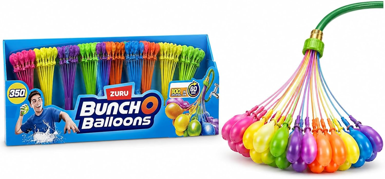 Zuru Bunch O Balloons 350 Rapid-Fill Self-Tying Recyclable Water Balloons
