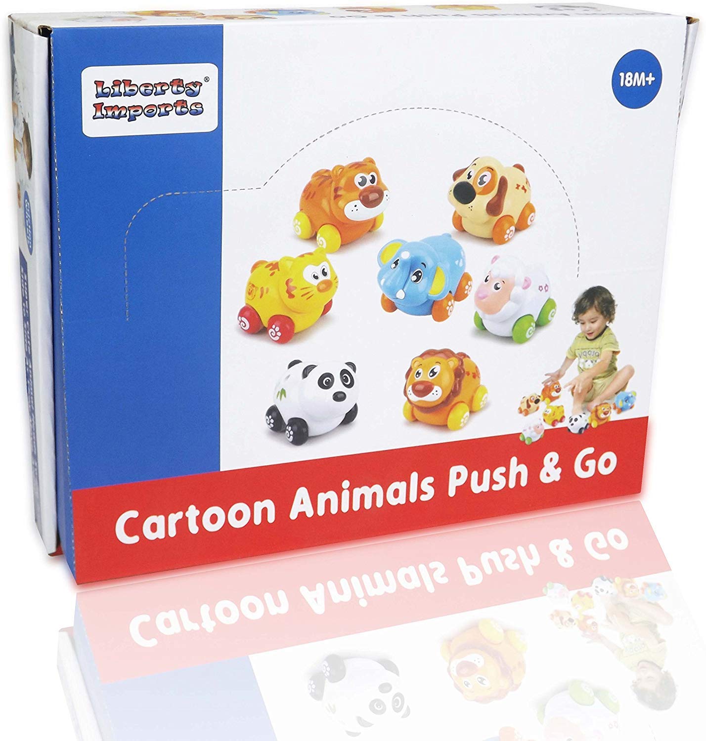 Juego de 8 piezas de animales de dibujos animados de juguete de fricción para bebés y niños pequeños | Lindos mini vehículos de juego para recuerdos de fiesta, a partir de 18 meses 7