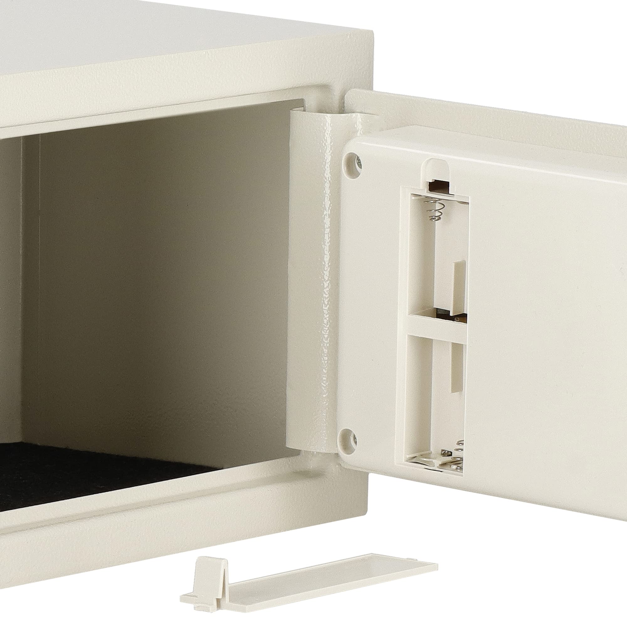 SPRINGOS Caja fuerte con llave y código numérico, montaje en pared, 30 x 20 x 20 cm