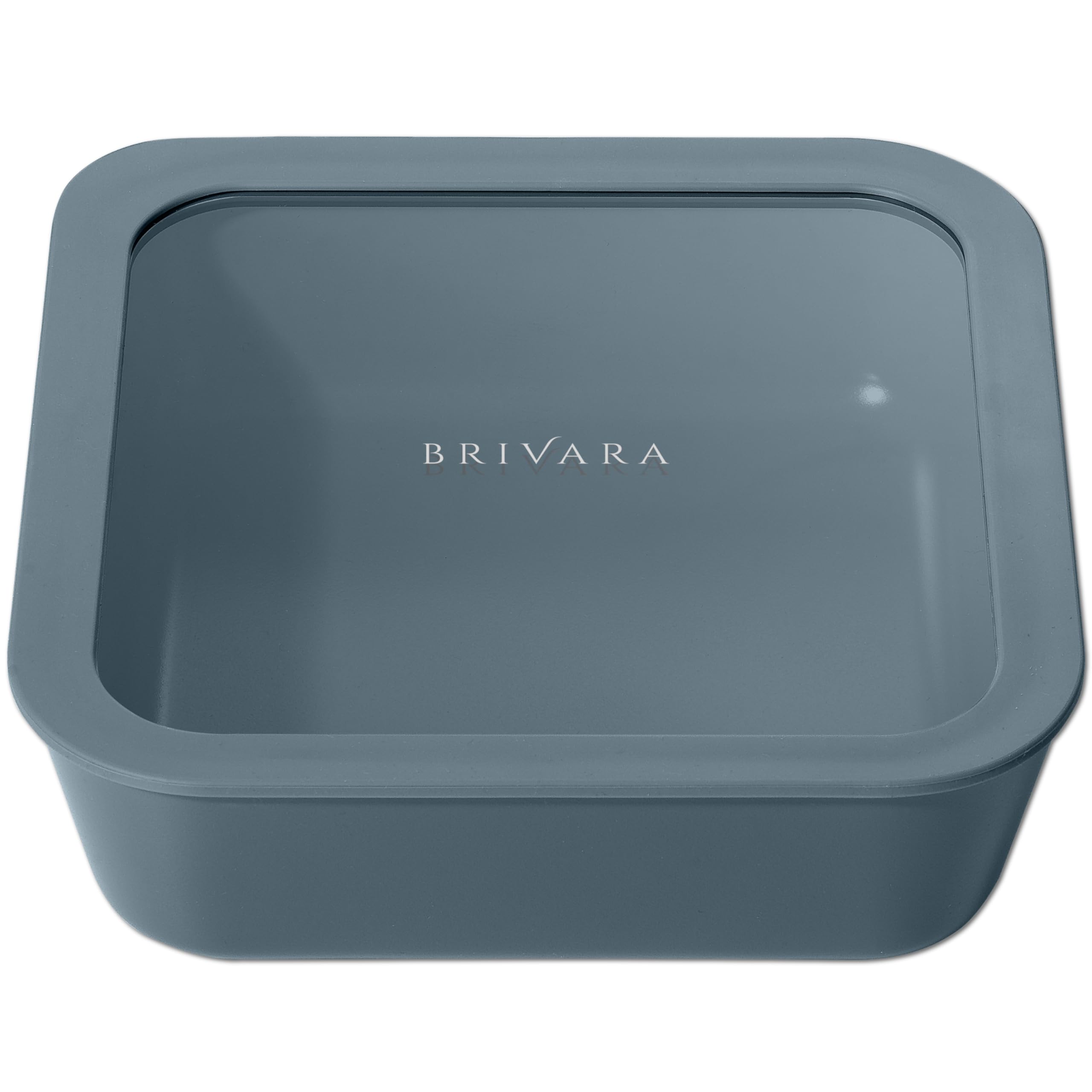 Glass Food Storage Container &amp; Lid, 8-Cup Square, Dusk