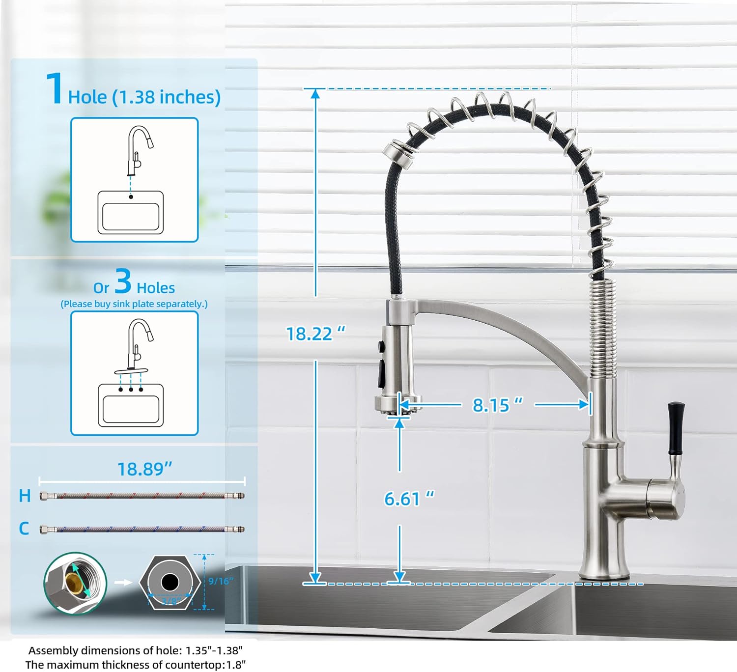 Exclusive YITAHOME Utility Faucets for Kitchen Sinks with Pull Out Down Sprayer Industrial Commercial Brushed Nickel Sinks Faucet Single Hole Single Handle Brass Body for RV Laundry Kitchen (Brushed Nickel) Super Deal Product YITAHOME Utility Faucets for Kitchen Sinks with Pull Out Down Sprayer Industrial Commercial Brushed Nickel Sinks Faucet Single Hole Single Handle Brass Body for RV Laundry Kitchen (Brushed Nickel)