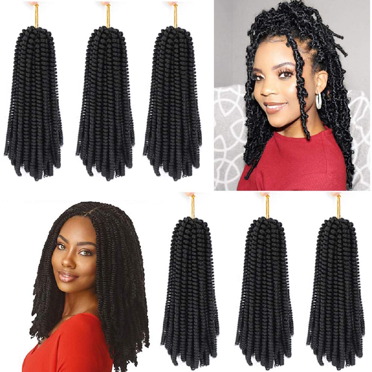 Buy Spring Twist Hair 6 Packs 10 Inch Bomb Spring Twist Crochet