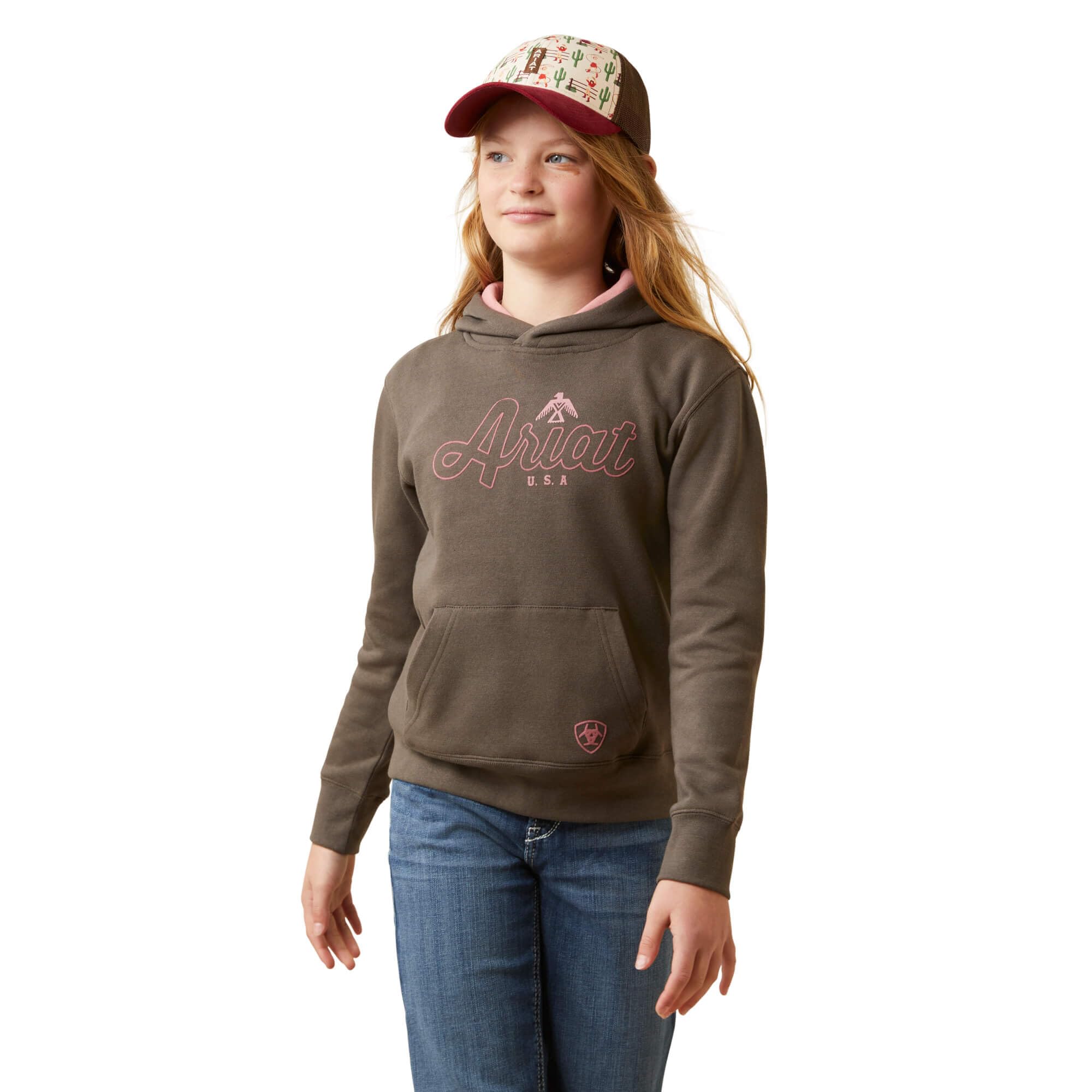 ARIAT Girls's Thunderbird Sweatshirt - Banyan Bark, X-Small