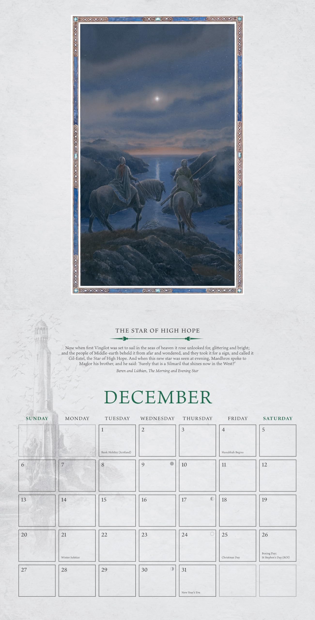 Tolkien Calendar 2026: The Great Tales of Middle-earth