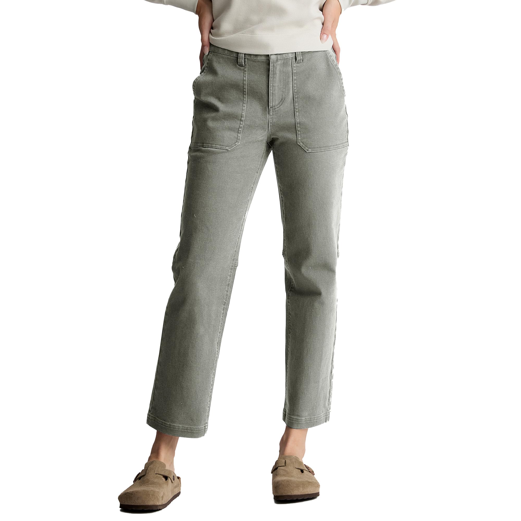 Free Fly Womens Folly Twill Pant - Cotton Stretch Twill Pants with Pockets and Belt Loops