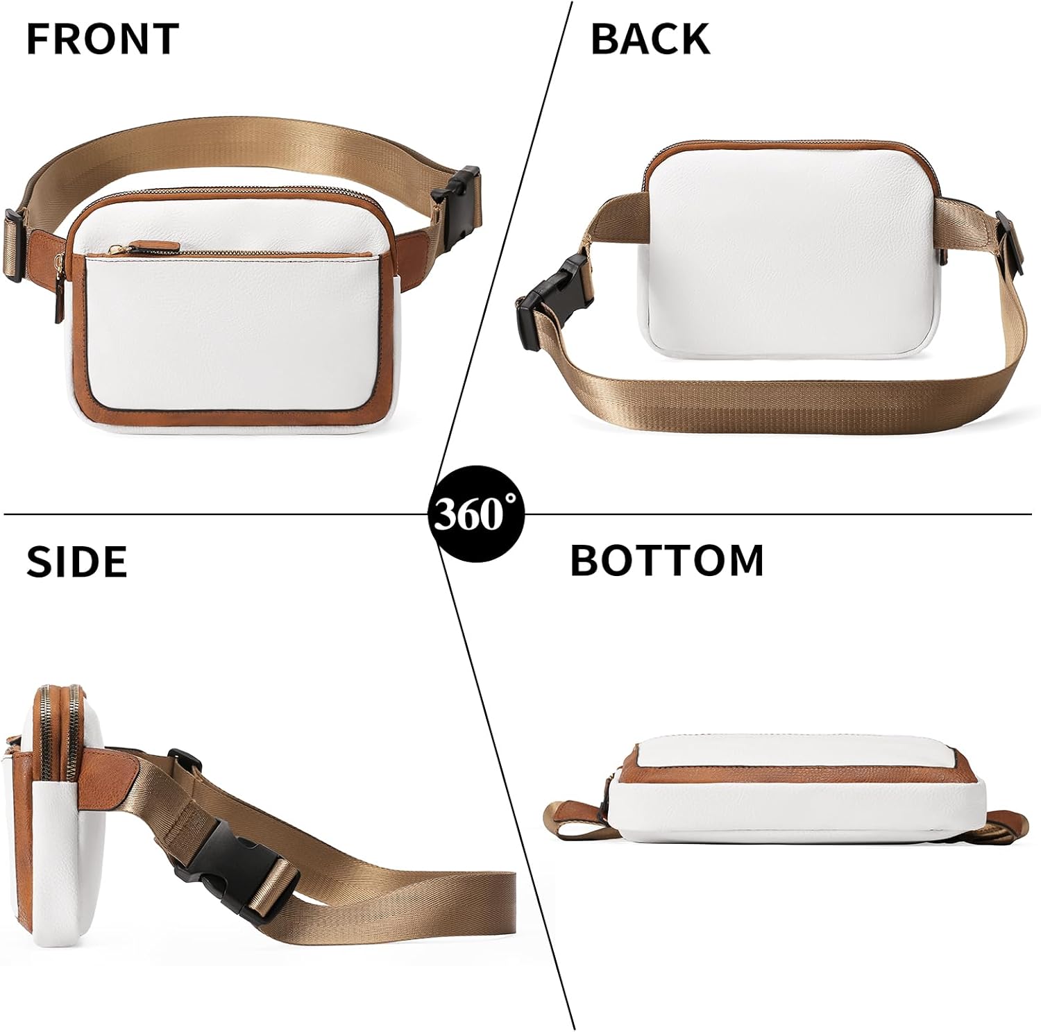 Vegan Leather Belt Bag for Women Fanny Pack Crossbody with Adjustable Strap Fashion Waist Packs by Amxnx… - Image 2