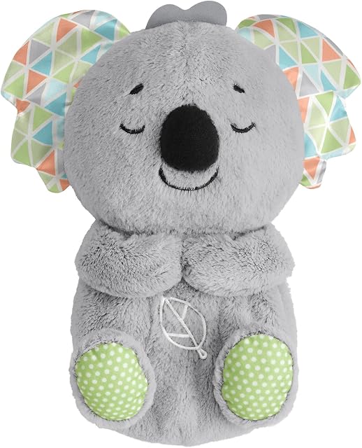 Fisher-Price Soothe n Snuggle Koala, plush sound machine baby toy with realistic breathing motion, HBP87