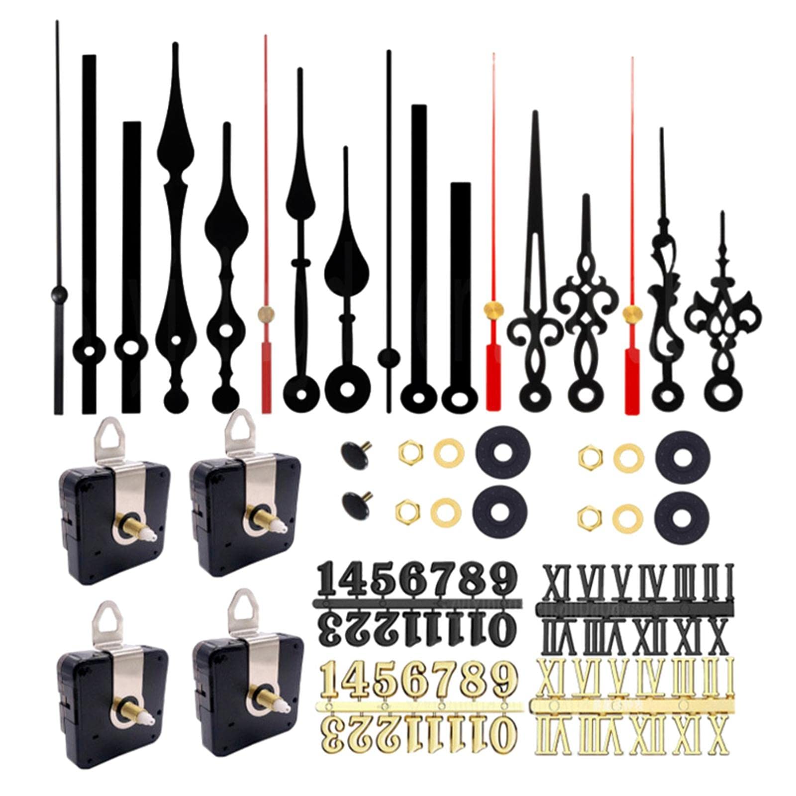 BNF®4Pcs Quartz Wall Clock Movement Kit Repair Tool with Large Hands Black|Home & Garden | Home Decor| Clocks-image-38