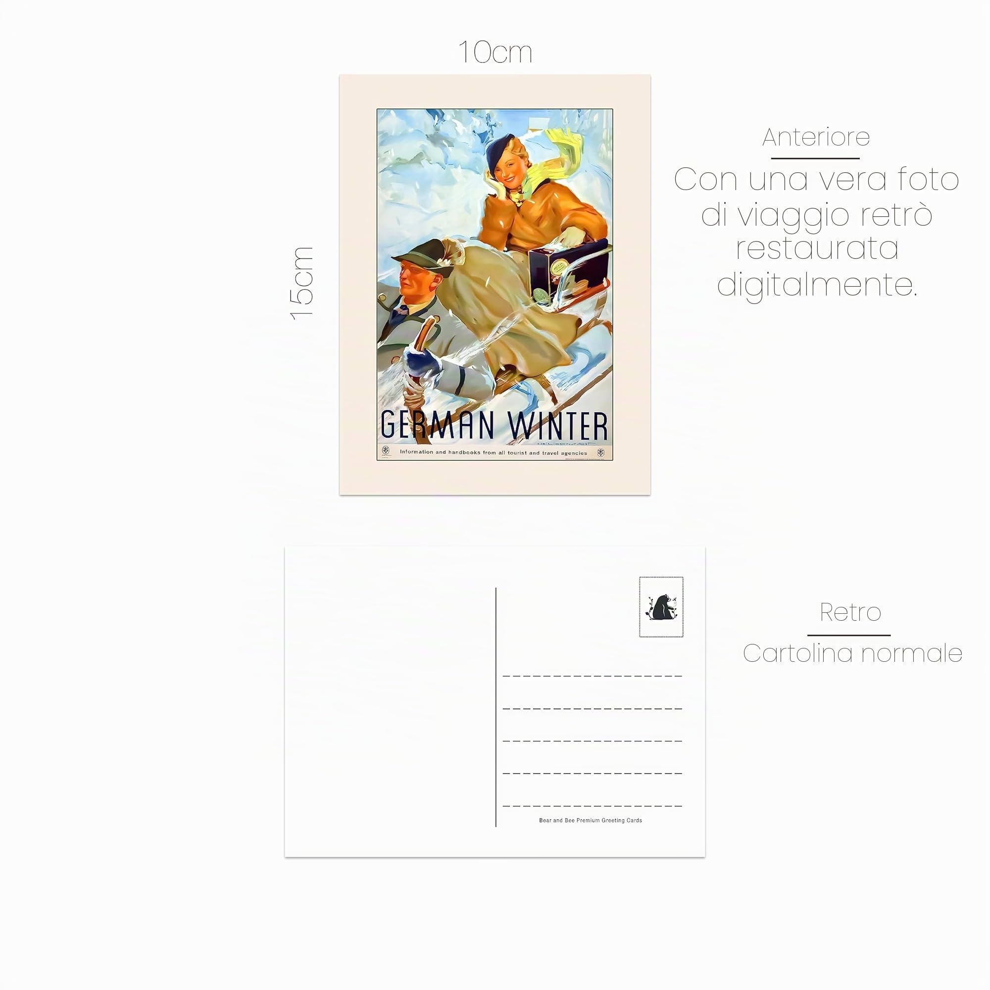 40 Cartoline da Viaggio Vintage con 40 Disegni Diversi, Carta Spessa