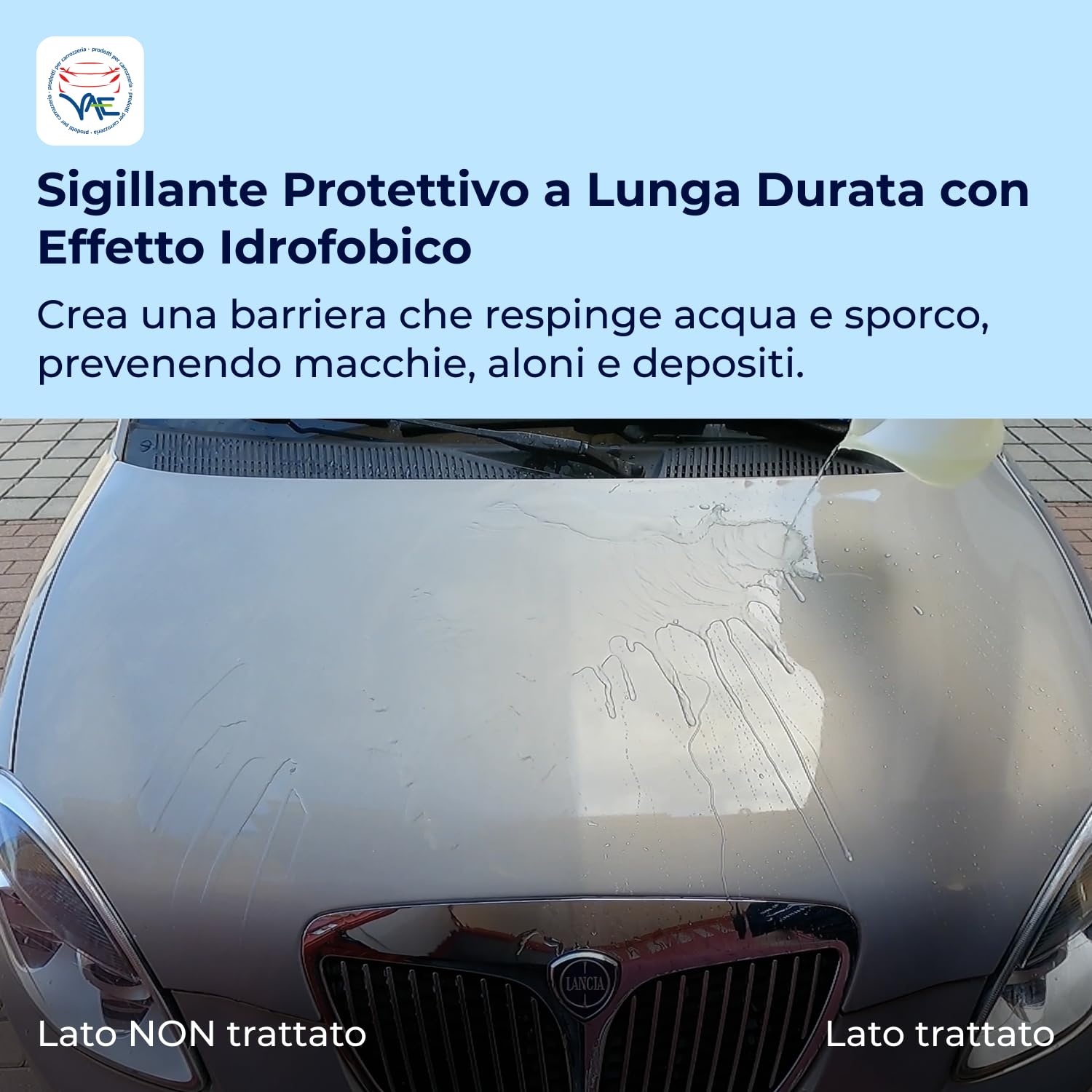 VAE Protection Titanium Plus Sigillante Protettivo per Vernici Auto a Lunga Durata con Effetto Idrofobico, Protegge da Agenti Atmosferici e Ossidazione, Facile da Applicare e Resistente, Kit Completo
