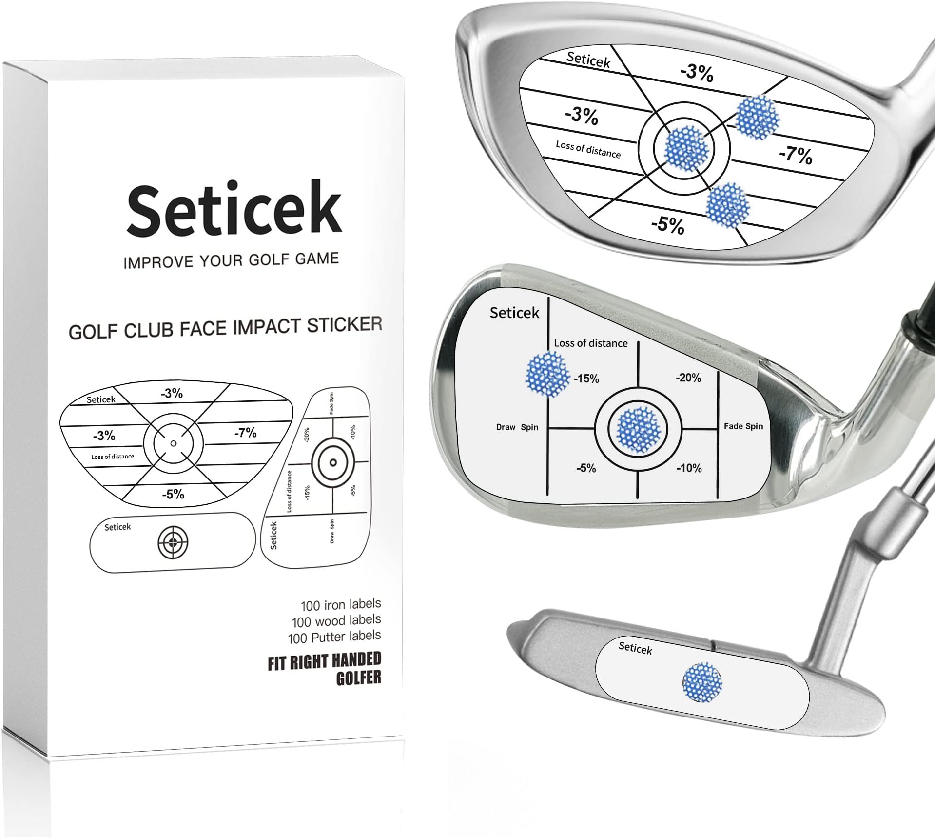 Golf Impact Tape Labels ｜Self-Teaching Sweet Spot and Consistency Analysis ｜ Improve Golf Swing Accuracy and Distance