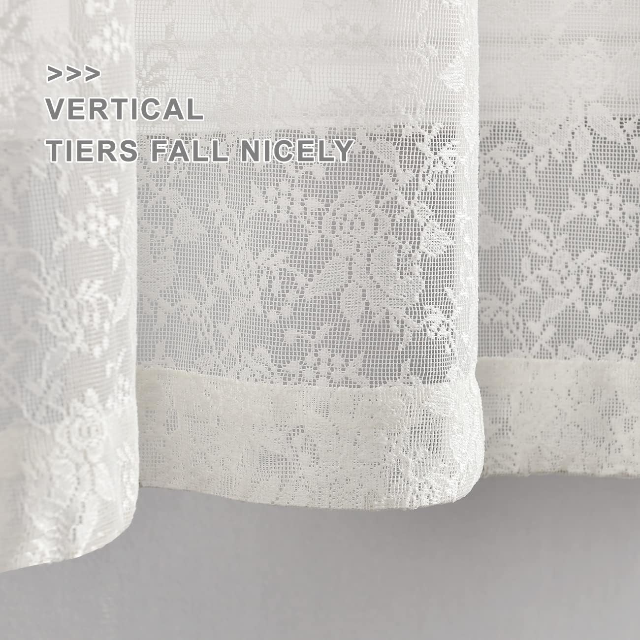 Cortina De Encaje Con Cortinas Floral 100 X 400 Cm Poliéster | Leroy Merlin