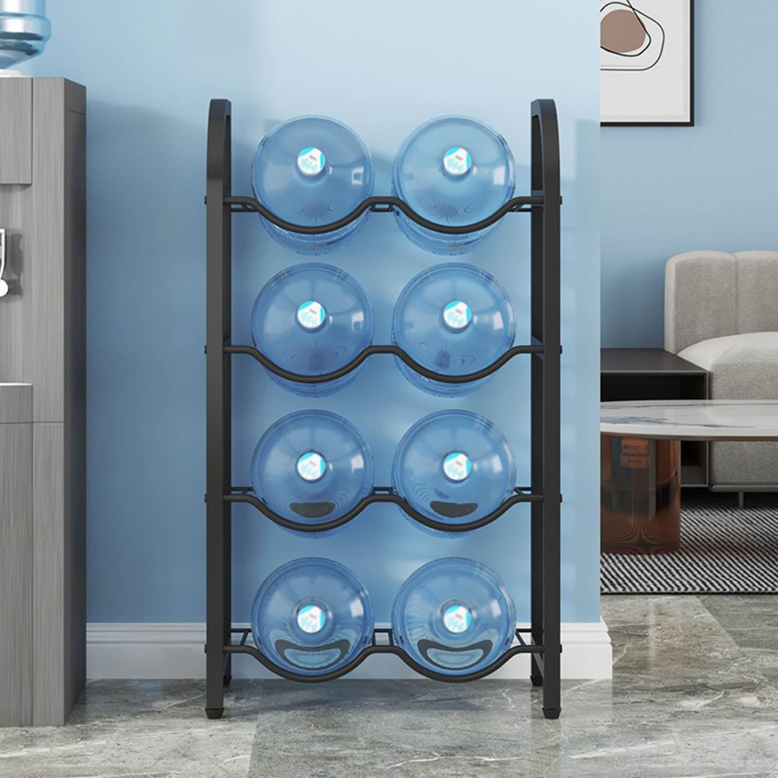 Estante para cubos de agua organizador de jarras de agua de acero inoxidable