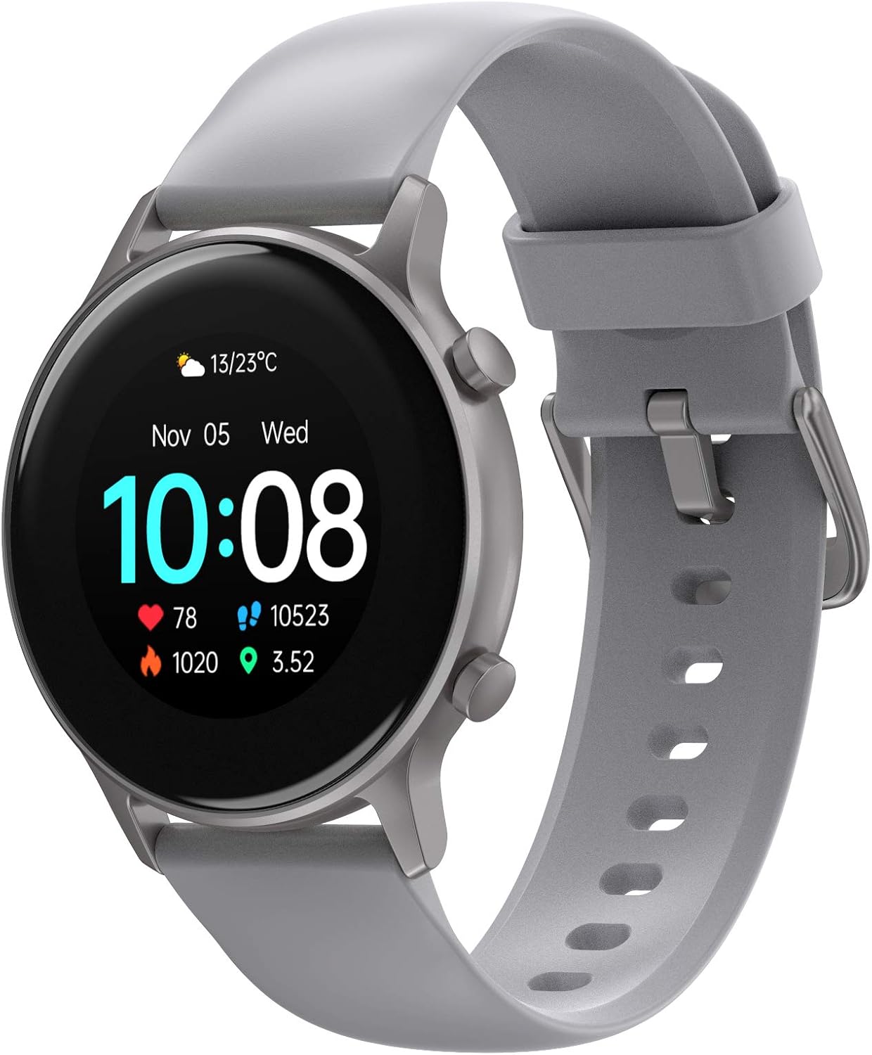 UMIDIGI Smart Watch Urun S, Activity Tracker for Women and Men, Fitness Tracker with Blood Oxygen Monitor and Heart Rate Monitor, 5ATM Waterproof Pedometer for iPhone and Android (Titanium Gray).