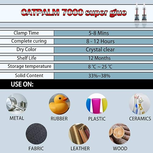 Miniatura 4 de CATPALM 7000 Super Glue Industrial Strength Adhesive Multi Purpose Liquid Adhesive Epoxy Resin Crafts Glass Touch Screen for Cell Phone Repaired
