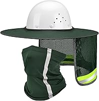 Vista 15 de SATINIOR 2 unidades de casco de protección solar para el cuello, alta visibilidad, malla de ala completa, protección solar y polaina para el cuello