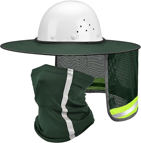 SATINIOR 2 unidades de casco de protección solar para el cuello, alta visibilidad, malla de ala completa, protección solar y polaina para el cuello,