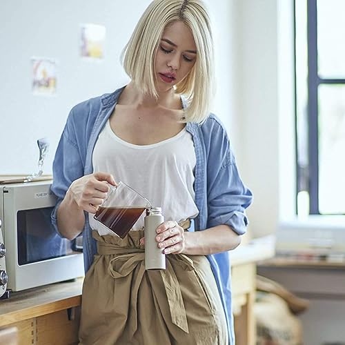 Miniatura 3 de Poketle - Botella aislada personal, pequeña de 4.1fl oz, acero inoxidable, ligera, beige